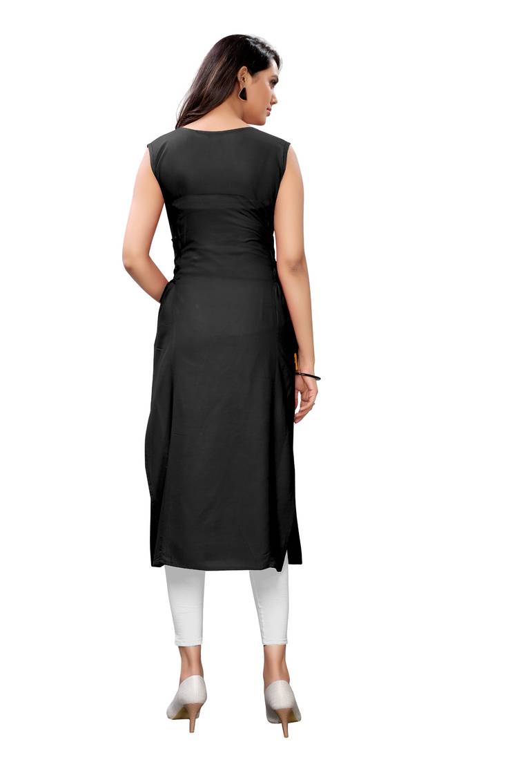Women's Rayon Plain Readymade Kurti