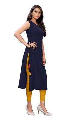 Women's Rayon Plain Readymade Kurti 3