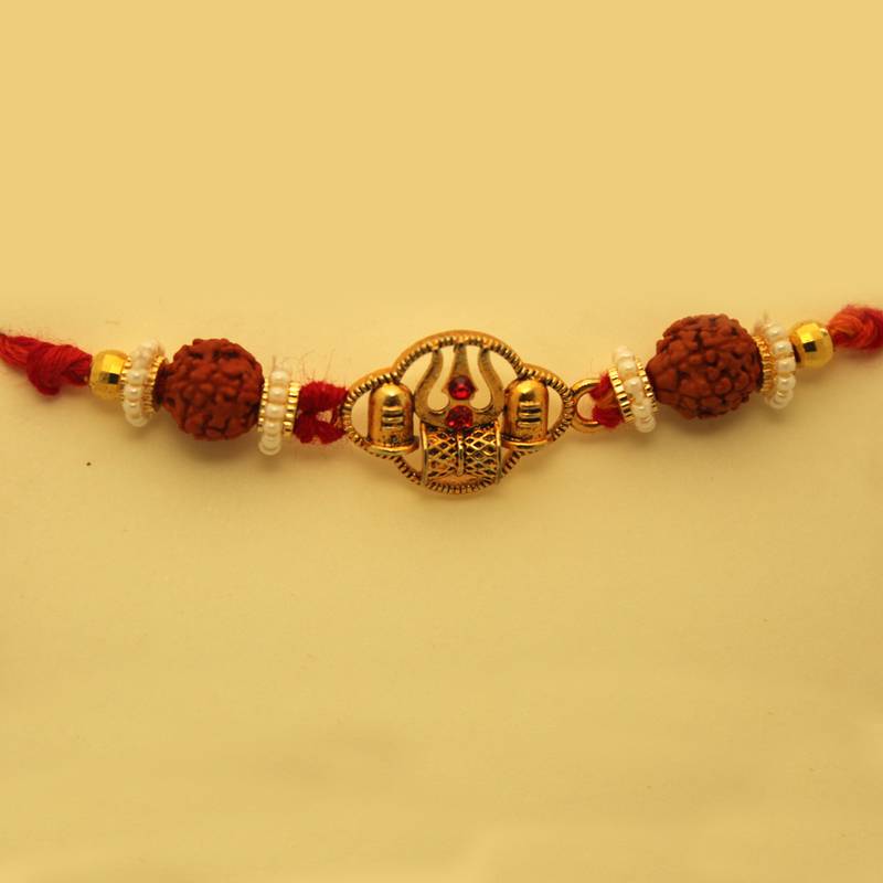 Lord Shiva's Blessed Shankar Bhagwan Trishul Rakhi   Shiv Ling   Shiv Damru Rakhi For Brother Rakshabandhan special
