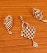Elegant Diamond Look Pendant Set 