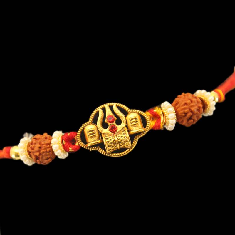 Lord Shiva's Blessed Shankar Bhagwan Trishul Rakhi   Shiv Ling   Shiv Damru Rakhi For Brother Rakshabandhan special