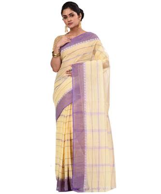 Pure Cotton Bengali Boysko Tant Saree Without Blouse Piece 1