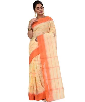 Pure Cotton Bengali Boysko Tant Saree Without Blouse Piece 1