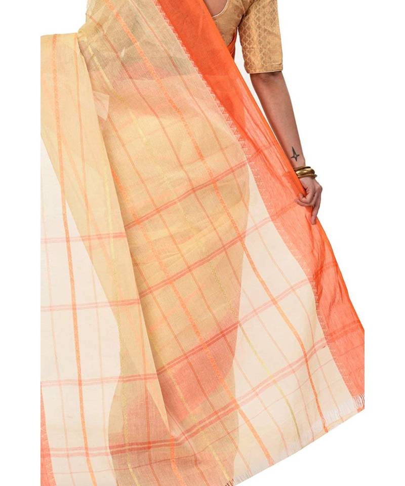 Pure Cotton Bengali Boysko Tant Saree Without Blouse Piece