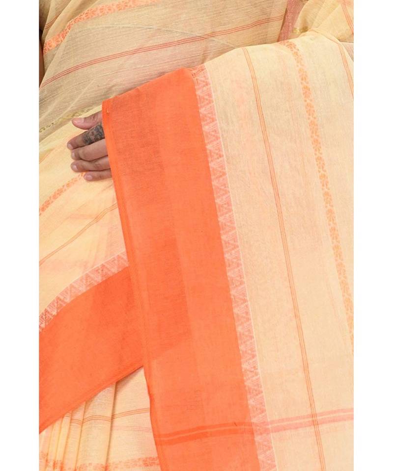 Pure Cotton Bengali Boysko Tant Saree Without Blouse Piece