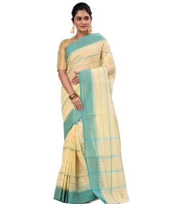 Pure Cotton Bengali Boysko Tant Saree Without Blouse Piece 1