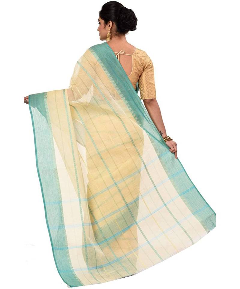 Pure Cotton Bengali Boysko Tant Saree Without Blouse Piece