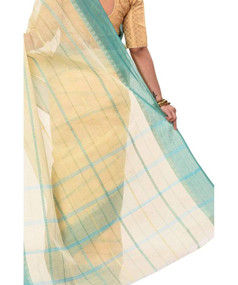 Pure Cotton Bengali Boysko Tant Saree Without Blouse Piece