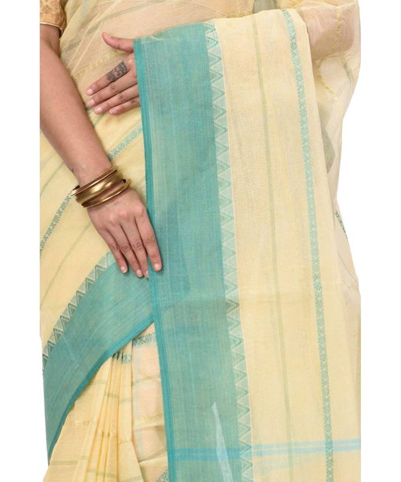 Pure Cotton Bengali Boysko Tant Saree Without Blouse Piece