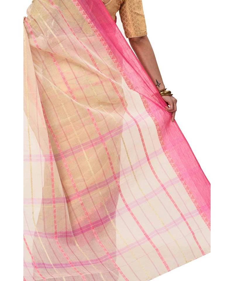 Pure Cotton Bengali Boysko Tant Saree Without Blouse Piece