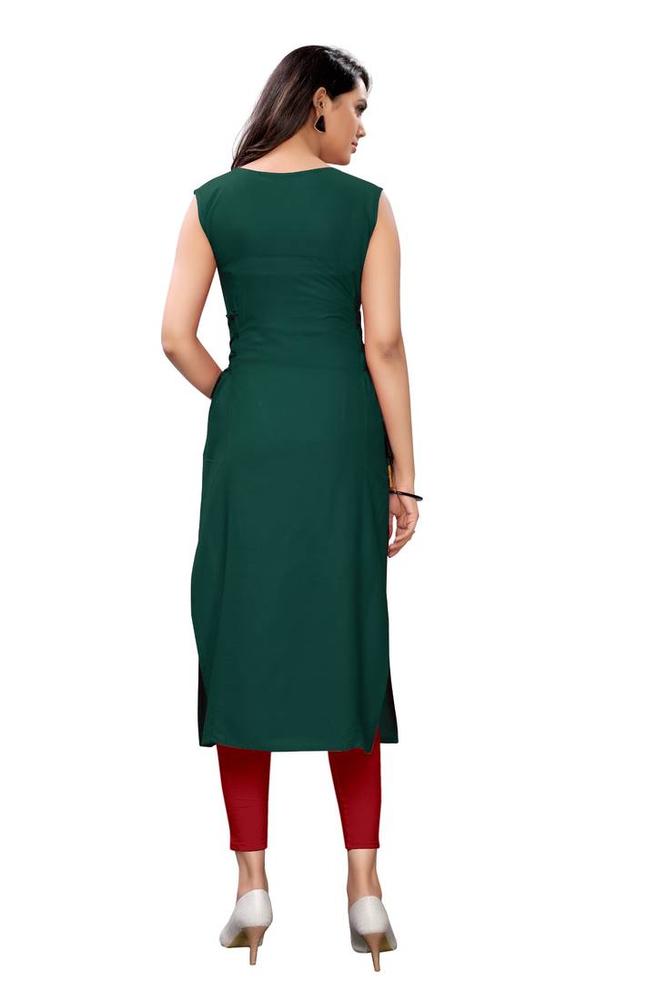 Women's Rayon Plain Readymade Kurti