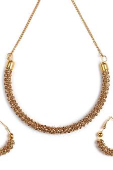 Ad Stone Diamond Studded Designer Gold  Hasli Necklace  set For women Jewellery