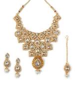 Necklace  Blue Colour Set Haar  Gold Plated Indian Jewelry With Earrings Choker Bollywood Beaded For women & Girls