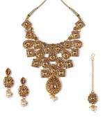 Necklace  Blue Colour Set Haar  Gold Plated Indian Jewelry With Earrings Bollywood Beaded For women & Girls