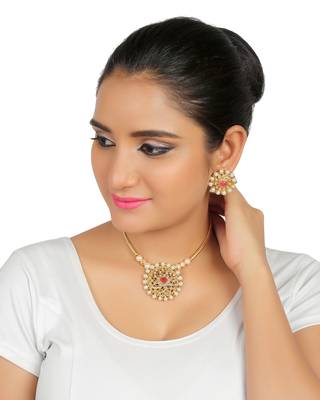 Necklace  Blue Colour Set Haar  Gold Plated Indian Jewelry With Earrings  Bollywood Beaded For women & Girls 2