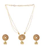 Ad Stone Diamond Studded Designer Multi Pearls Necklace  set For women Jewellery