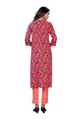 Pink printed cotton ethnic-kurtis 2