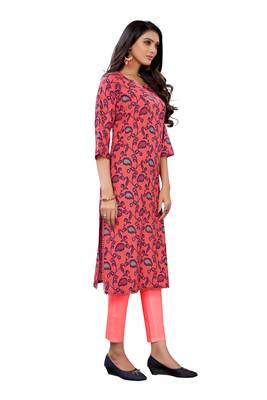 Pink printed cotton ethnic-kurtis 4