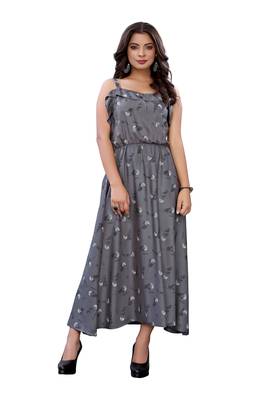 Grey printed cotton ethnic-kurtis 1
