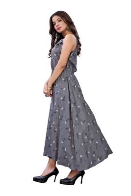 Grey printed cotton ethnic-kurtis 5