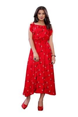 Red printed cotton ethnic-kurtis 1