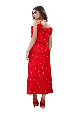 Red printed cotton ethnic-kurtis 2