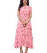 Pink printed cotton ethnic-kurtis