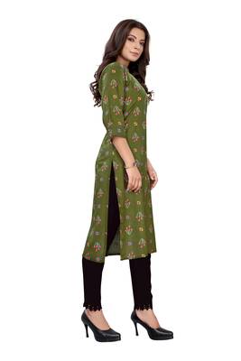 Green printed cotton ethnic-kurtis 3