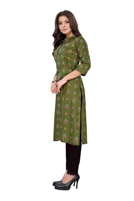 Green printed cotton ethnic-kurtis 4