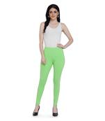 women Footed Length Legging with elastic in F.GREEN