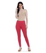women Footed Length Legging with elastic in RASPBERRY