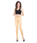 women Footed Length Legging with elastic in Fawn