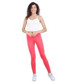 women Footed Length Legging with elastic in N.Coral