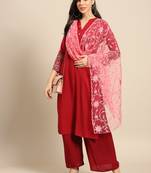 Saadgi Women Rose Net Aari Embroidery Dupatta