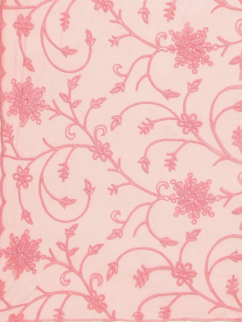 Saadgi Women Rose Net Aari Embroidery Dupatta