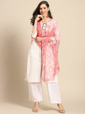 Saadgi Women Rose Net Aari Embroidery Dupatta 1