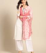 Saadgi Women Rose Net Aari Embroidery Dupatta