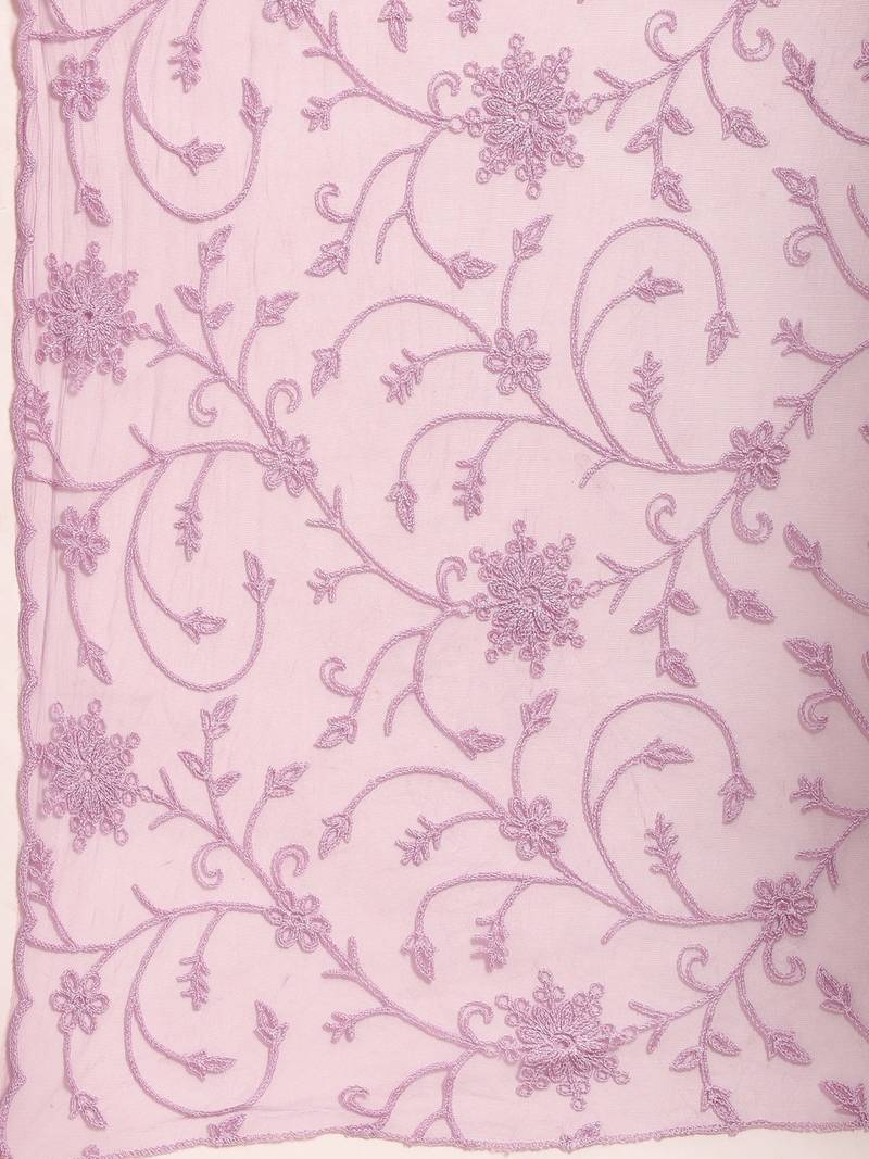 Saadgi Women Light Burgundy Net Aari Embroidery Dupatta