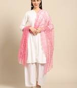 Saadgi Women Rose Net Aari Embroidery Dupatta