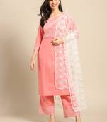 Saadgi Women White Net Aari Embroidery Dupatta