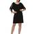 Black plain polyester short-dresses