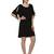 Black plain polyester short-dresses