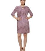 Purple woven polyester short-dresses