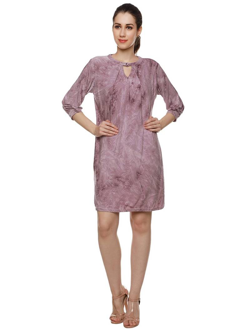 Purple woven polyester short-dresses