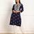 Blue embroidered cotton cotton-kurtis