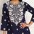 Blue embroidered cotton cotton-kurtis