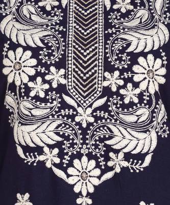 Blue embroidered cotton cotton-kurtis 5
