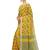 Yellow printed cotton silk saree with blouse