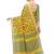 Yellow printed cotton silk saree with blouse