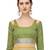 Yellow printed cotton silk saree with blouse